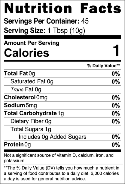 Constitutes - Manuka Honey Coffee 16 oz. Nutrition Label. Medium-Dark Roasted Arabica Beans Glazed in Authentic Manuka Honey From New Zealand.