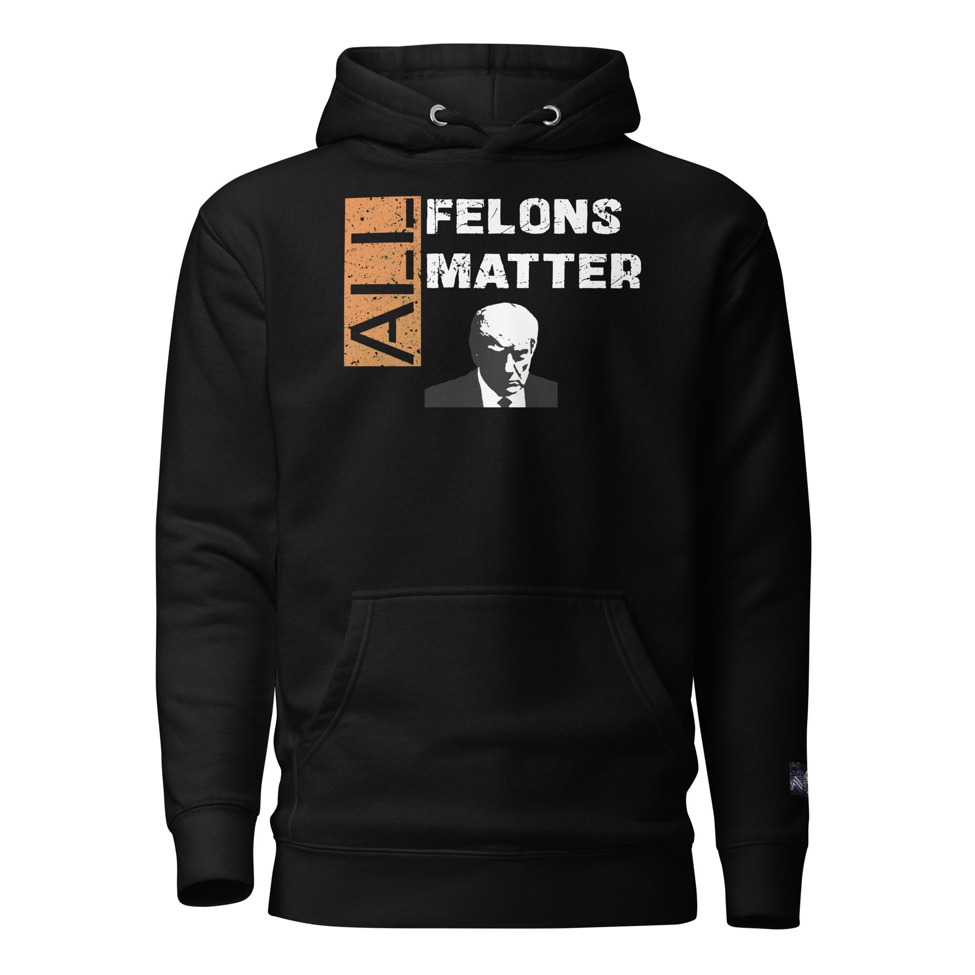 Constitutes - All Felons Matter Political Hoodie. Jet Black. Convicted Felon. OutLaw. Anti-Establishment.