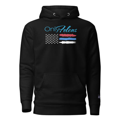 Constitutes - OnlyFelons Political Hoodie. Jet Black. Convicted Felon. OutLaw. Anti-Establishment.