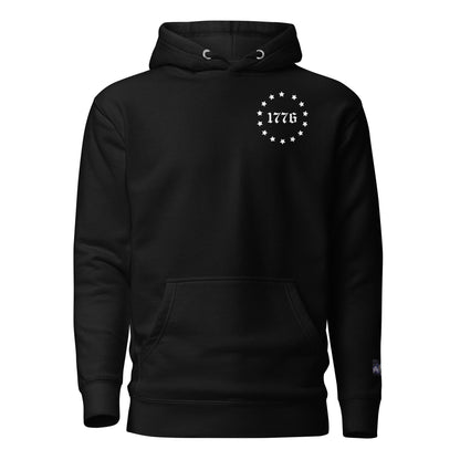 Constitutes - 1776 Political Hoodie. Jet Black. Sic Semper Tyrannis.