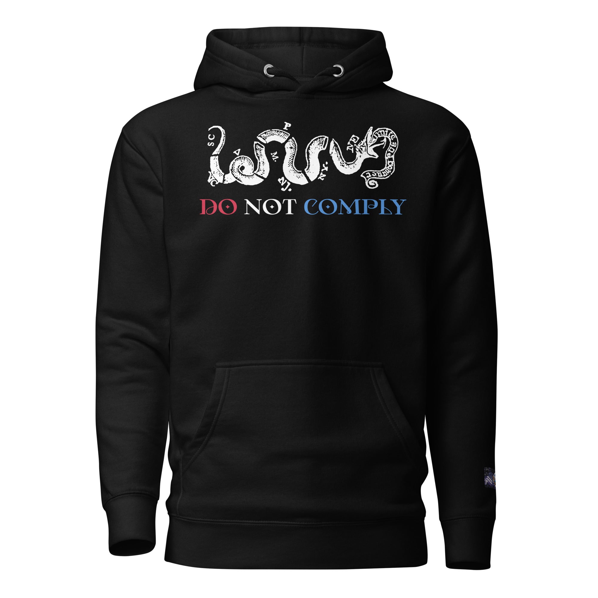 Constitutes - Do Not Comply Political Hoodie. Jet Black. Civil Disobedience. Civil Protests. Civil Infiltration. 