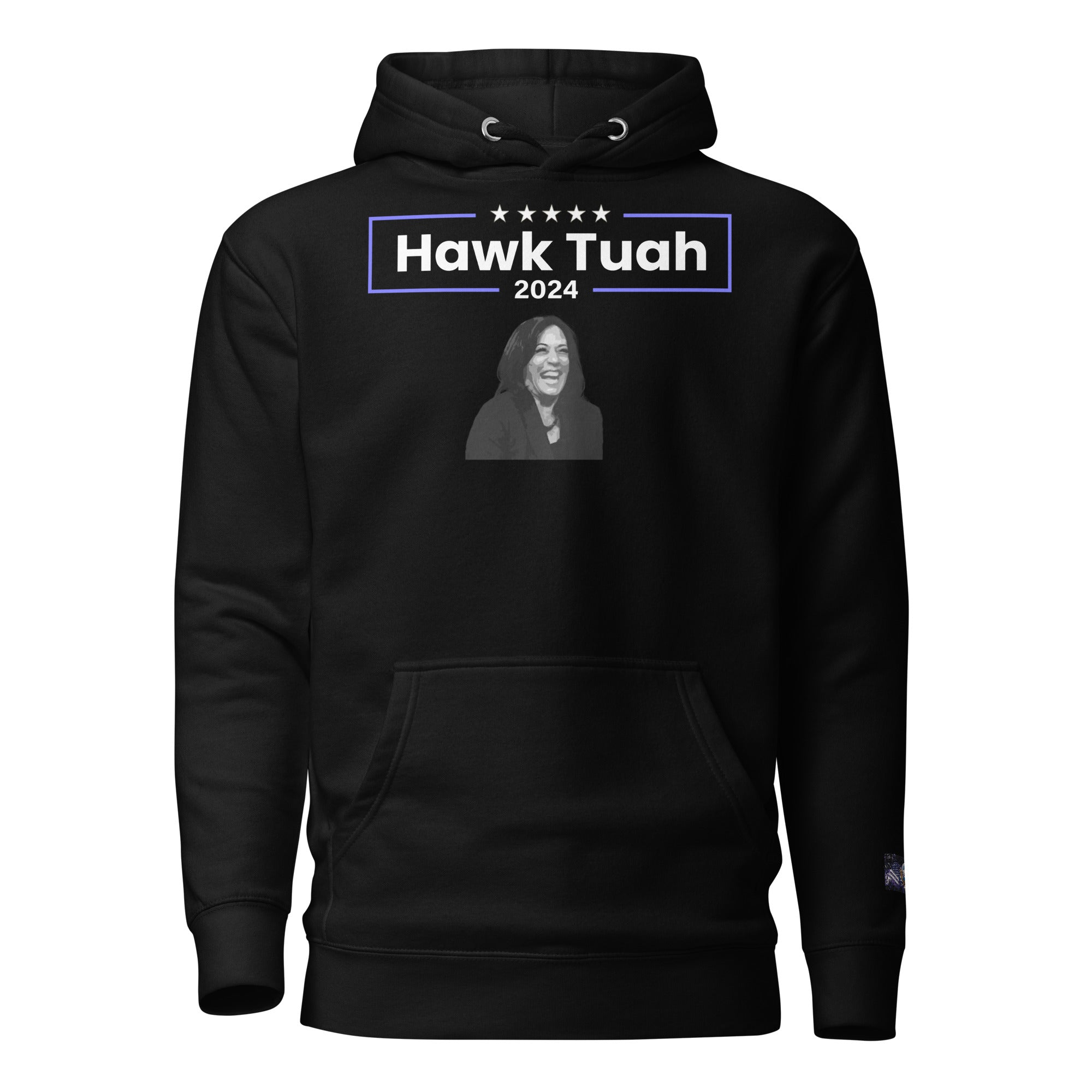 Constitutes - Hawk Tuah Political Hoodie. Jet Black. Spit On That Thang.