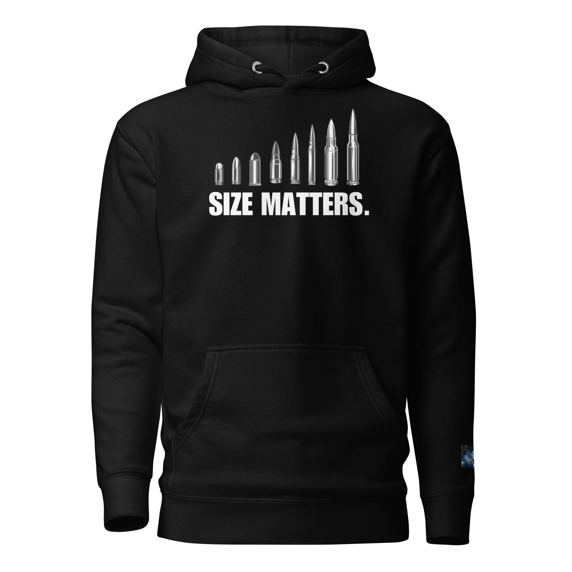 Constitutes - Size Matters Political Hoodie. Jet Black. The Bigger, The Better.