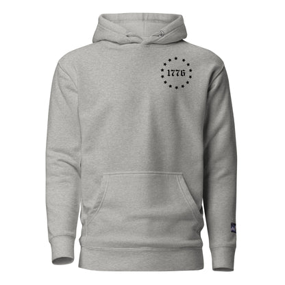 Constitutes - 1776 Political Hoodie. Sterling Gray. Sic Semper Tyrannis.