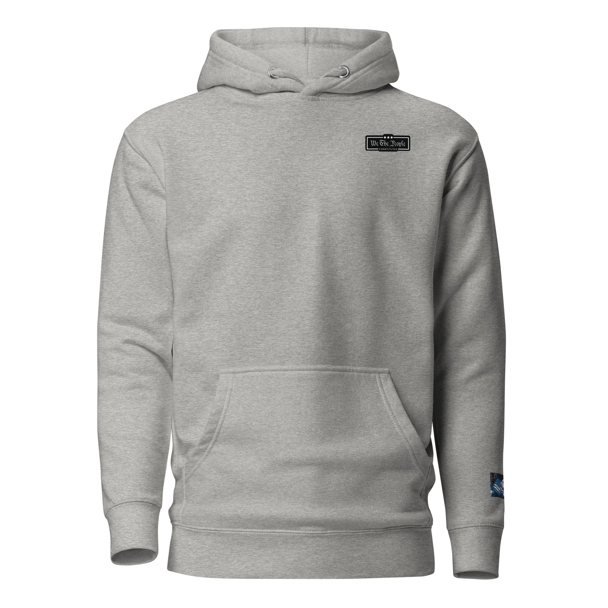 Constitutes - We The People Micro Political Hoodie. Sterling Gray. Individual Rights. Law & Order. Meritocracy.