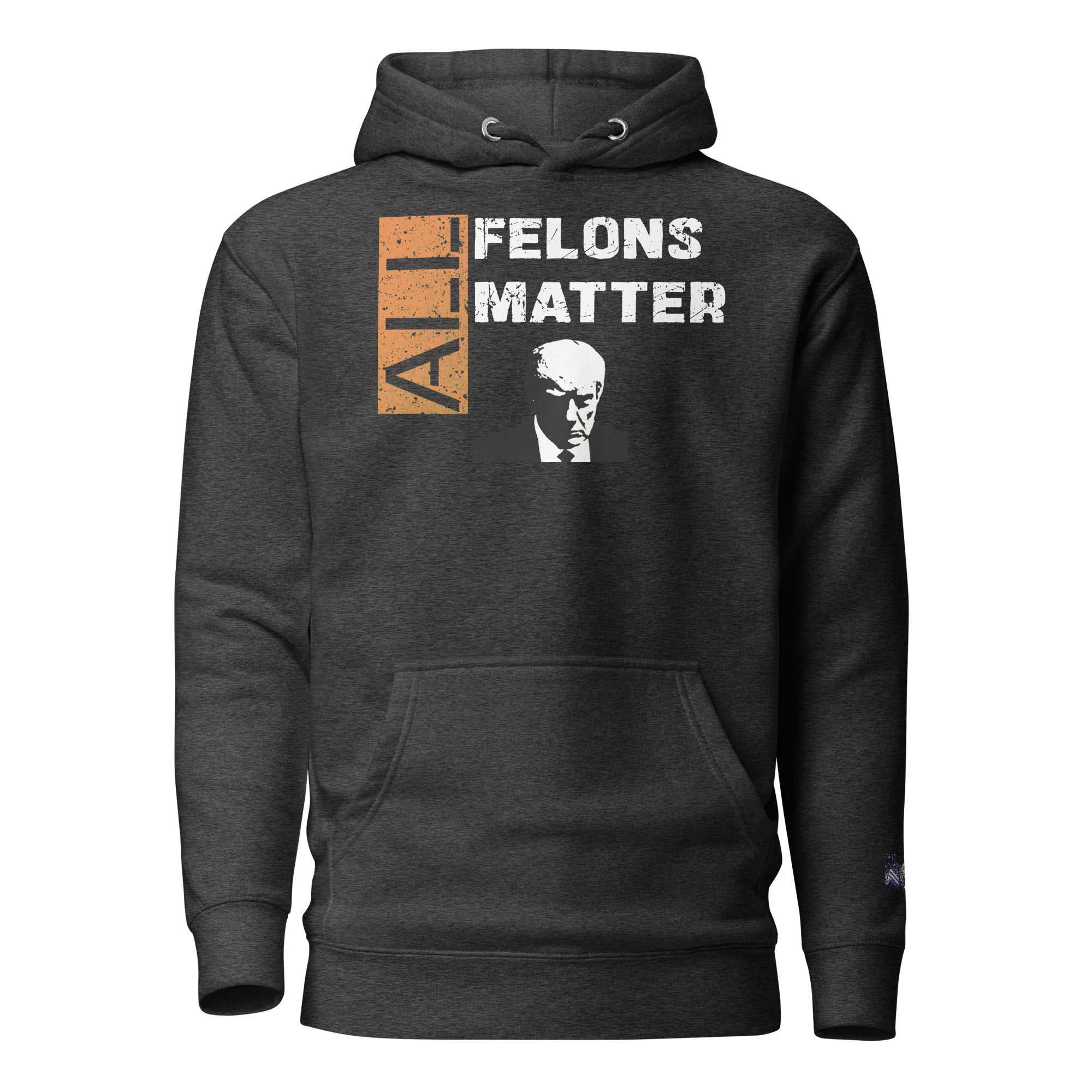 Constitutes - All Felons Matter Political Hoodie. Charcoal. Convicted Felon. OutLaw. Anti-Establishment.