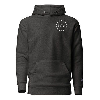 Constitutes - 1776 Political Hoodie. Charcoal. Sic Semper Tyrannis.