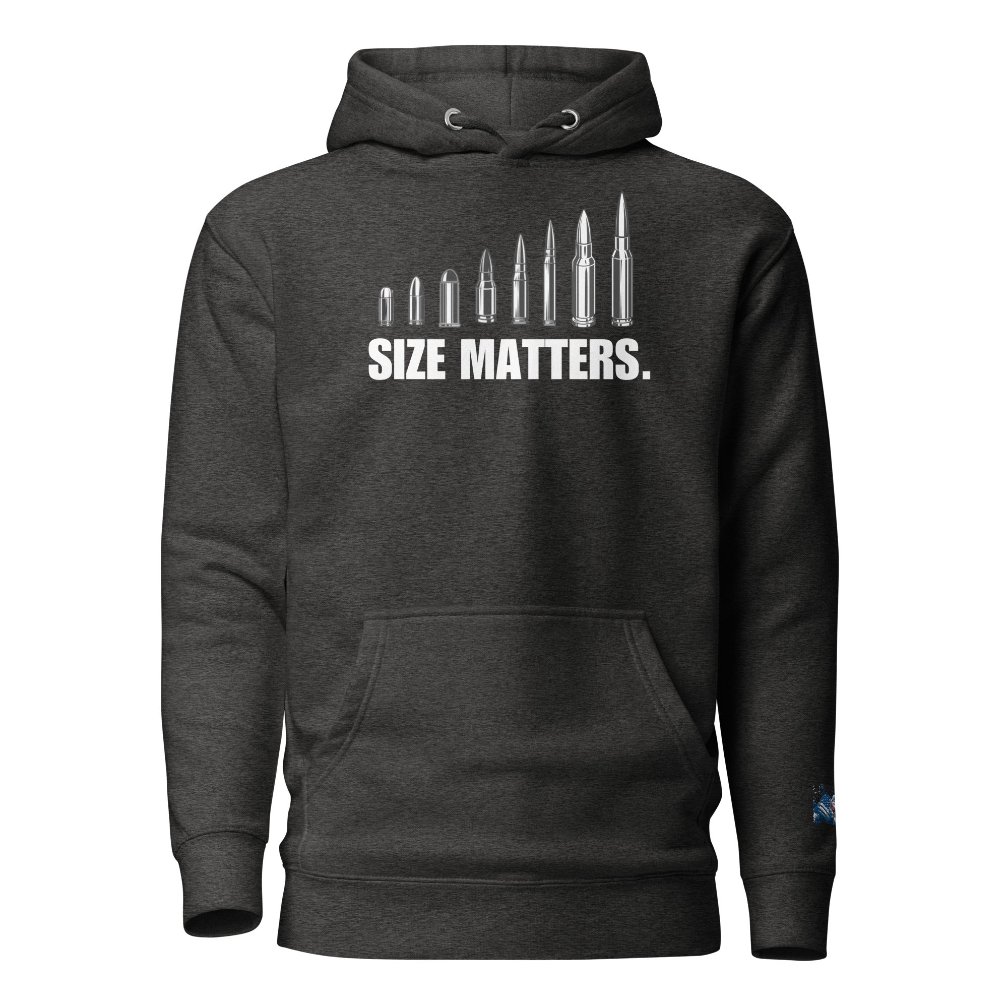 Constitutes - Size Matters Political Hoodie. Charcoal. The Bigger, The Better.