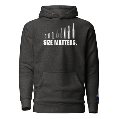 Constitutes - Size Matters Political Hoodie. Charcoal. The Bigger, The Better.