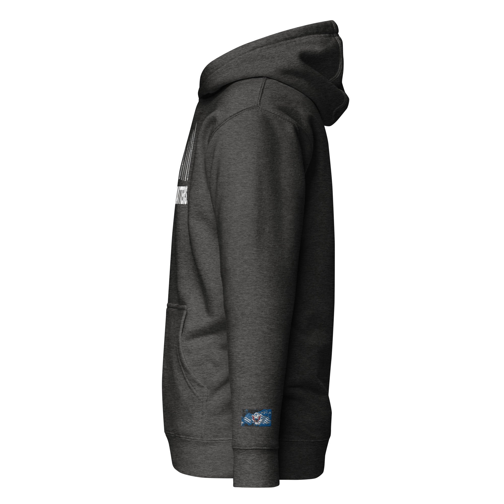 Constitutes - Size Matters Political Hoodie. Charcoal. The Bigger, The Better.