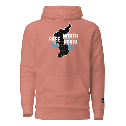 Constitutes - Free North Korea Political Hoodie. Rust. Isolated. Indoctrinated. Prison.