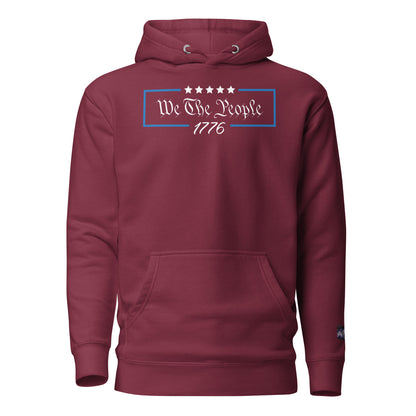 Constitutes - We The People 1776 Political Hoodie. Maroon. Individual Rights. Law & Order. Meritocracy.