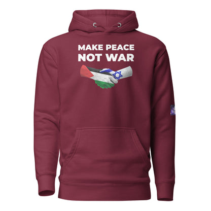 Constitutes - Make Peace Not War Political Hoodie. Maroon. Through Diplomacy, Peace can be achieved.