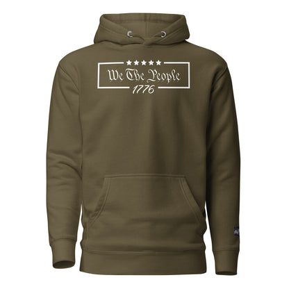 Constitutes - We The People 1776 Political Hoodie. Military Green. Individual Rights. Law & Order. Meritocracy.