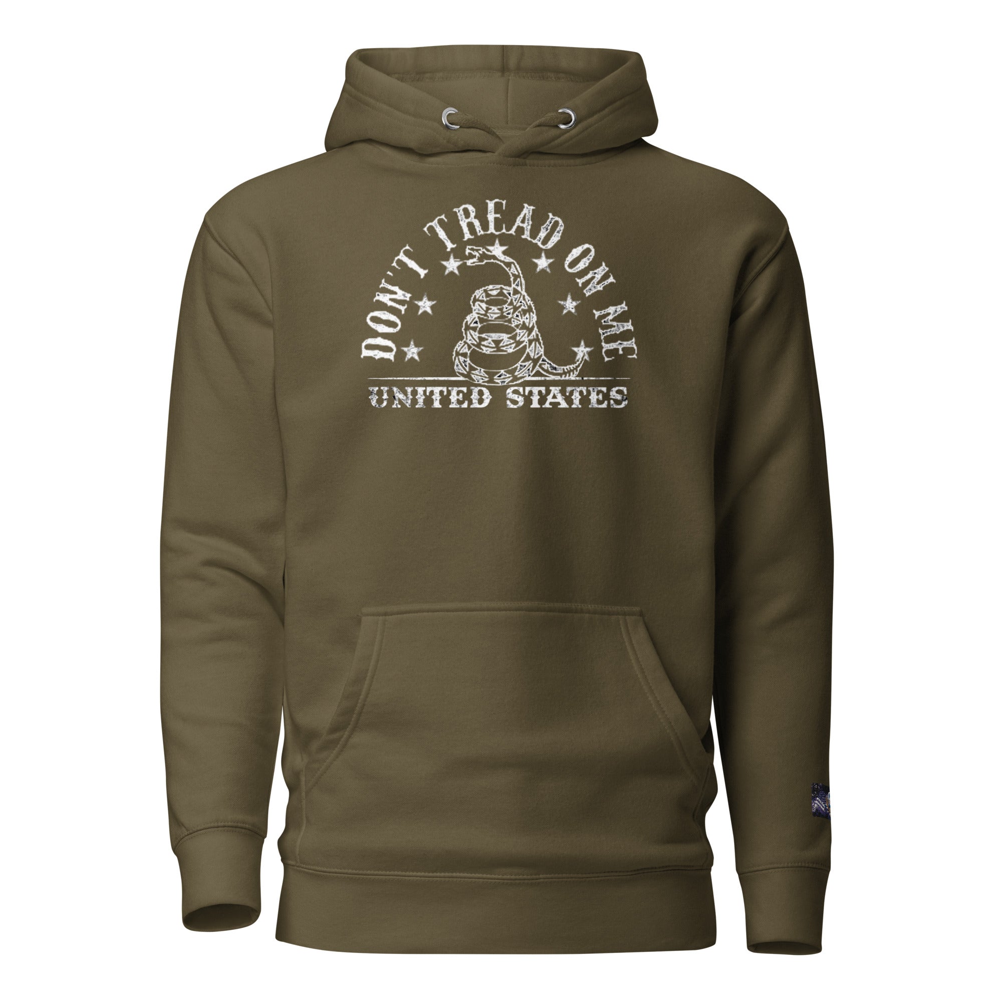 Constitutes - Don’t Tread On Me Political Hoodie. Military Green. Give Me Liberty or Give Me Death.