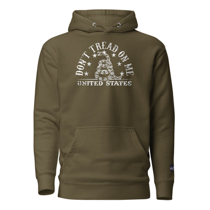 Constitutes - Don’t Tread On Me Political Hoodie. Military Green. Give Me Liberty or Give Me Death.