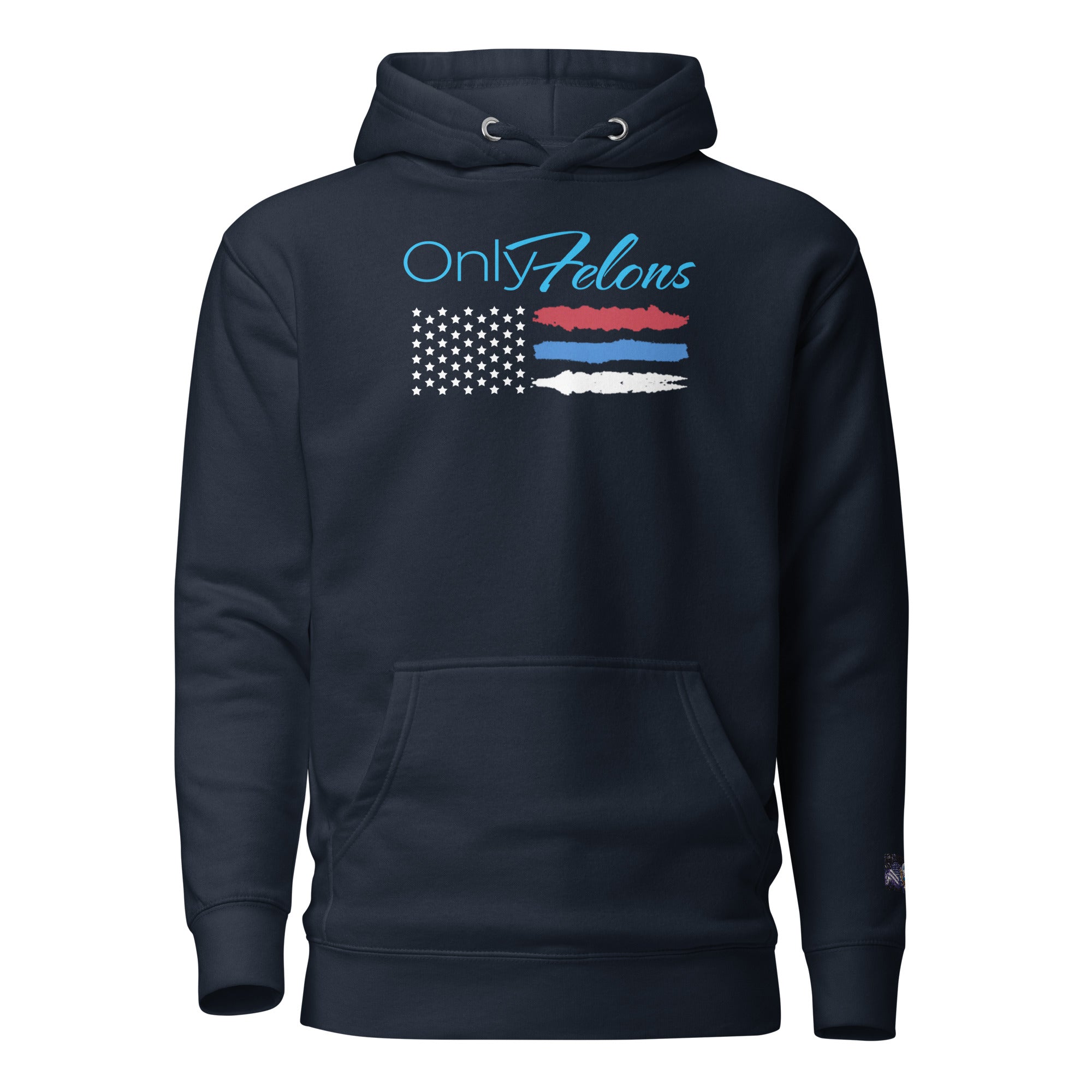 Constitutes - OnlyFelons Political Hoodie. Midnight Navy. Convicted Felon. OutLaw. Anti-Establishment.