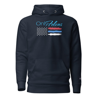 Constitutes - OnlyFelons Political Hoodie. Midnight Navy. Convicted Felon. OutLaw. Anti-Establishment.