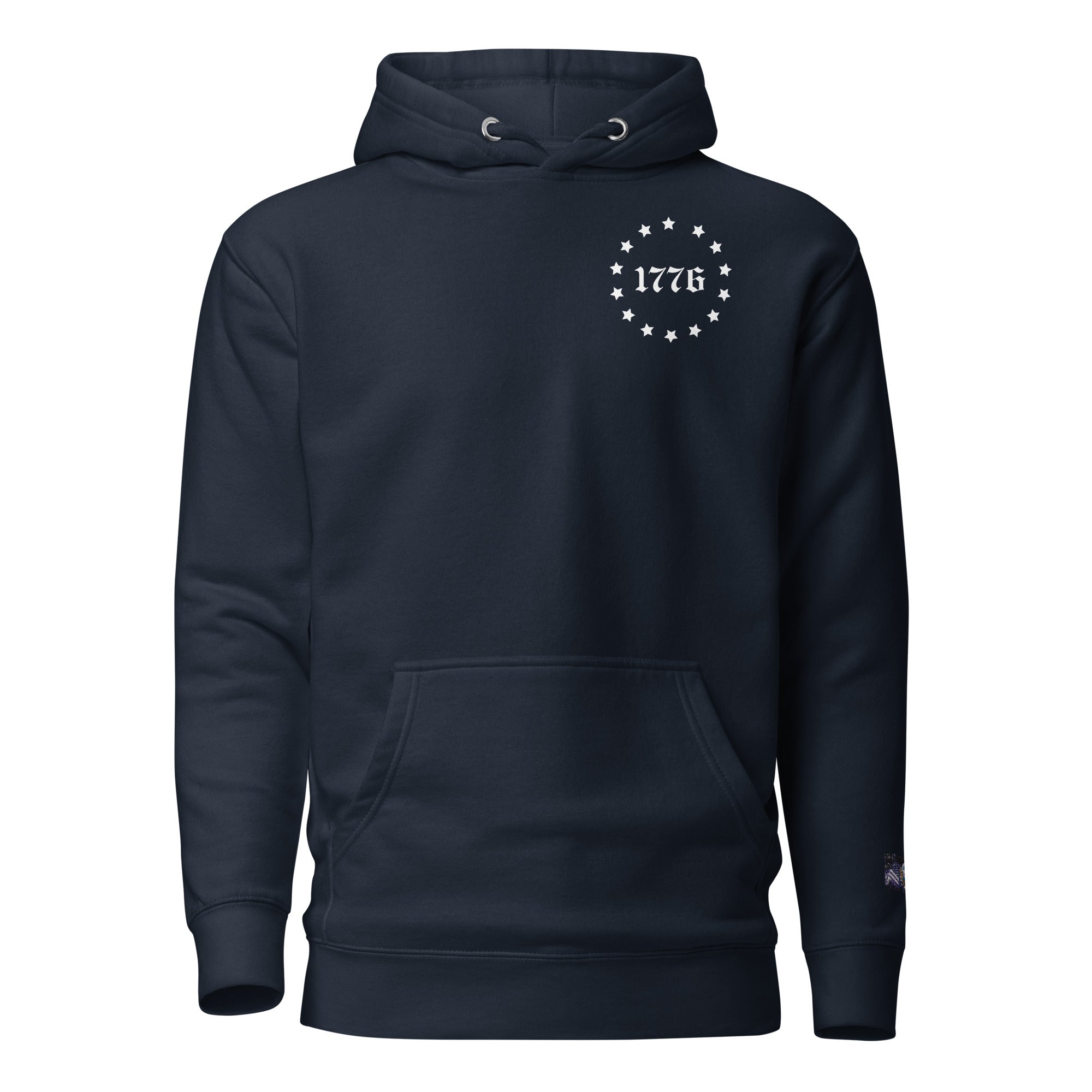 Constitutes - 1776 Political Hoodie. Midnight Navy. Sic Semper Tyrannis.