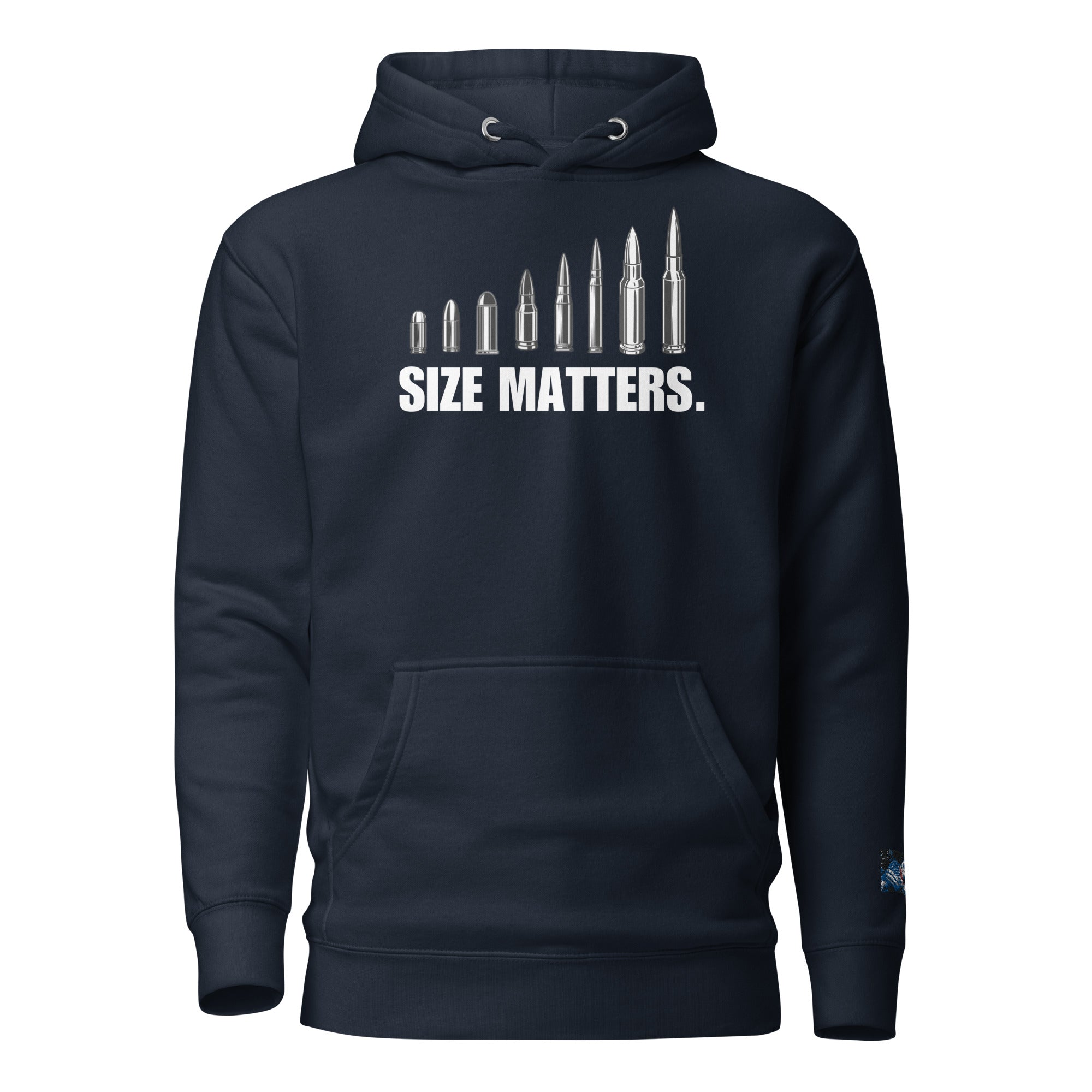 Constitutes - Size Matters Political Hoodie. Midnight Navy. The Bigger, The Better.