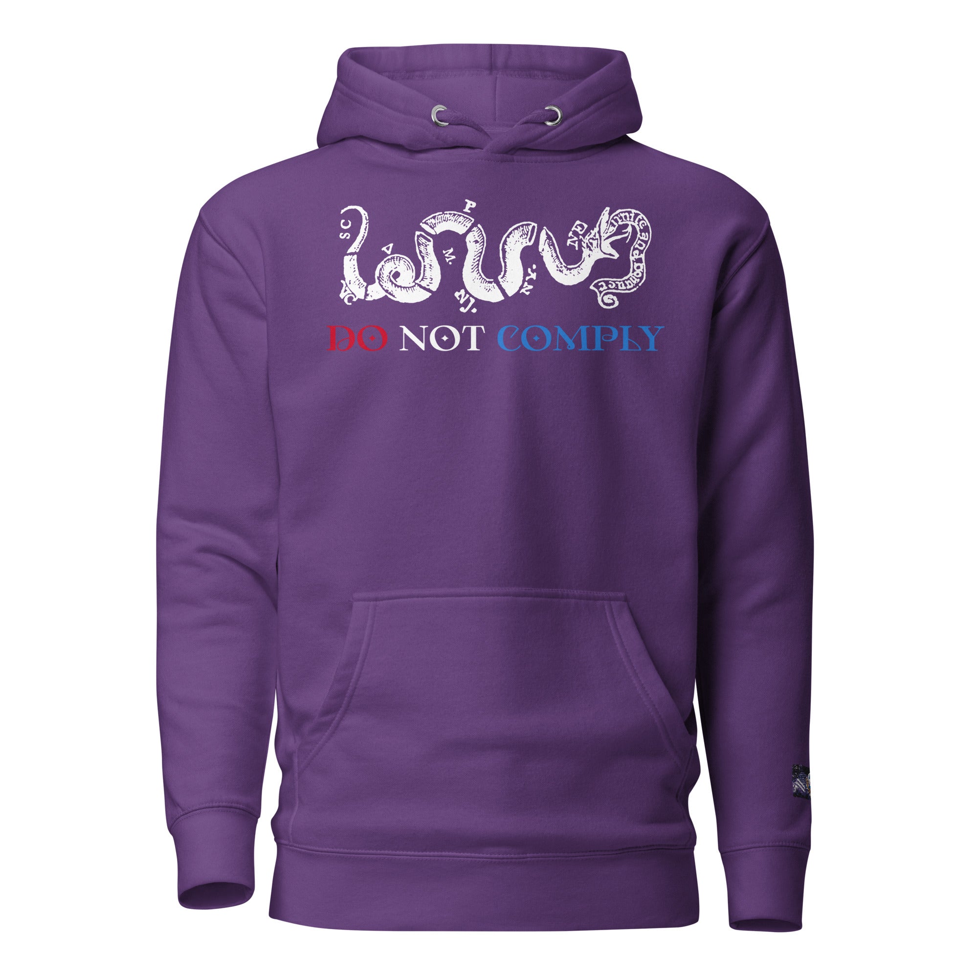 Constitutes - Do Not Comply Political Hoodie. Purple. Civil Disobedience. Civil Protests. Civil Infiltration. 