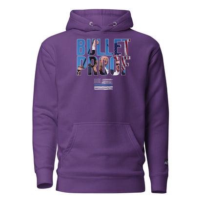 Constitutes - Bullet Proof Political Hoodie. Purple. Unstoppable. Invincible. Divine Intervention.