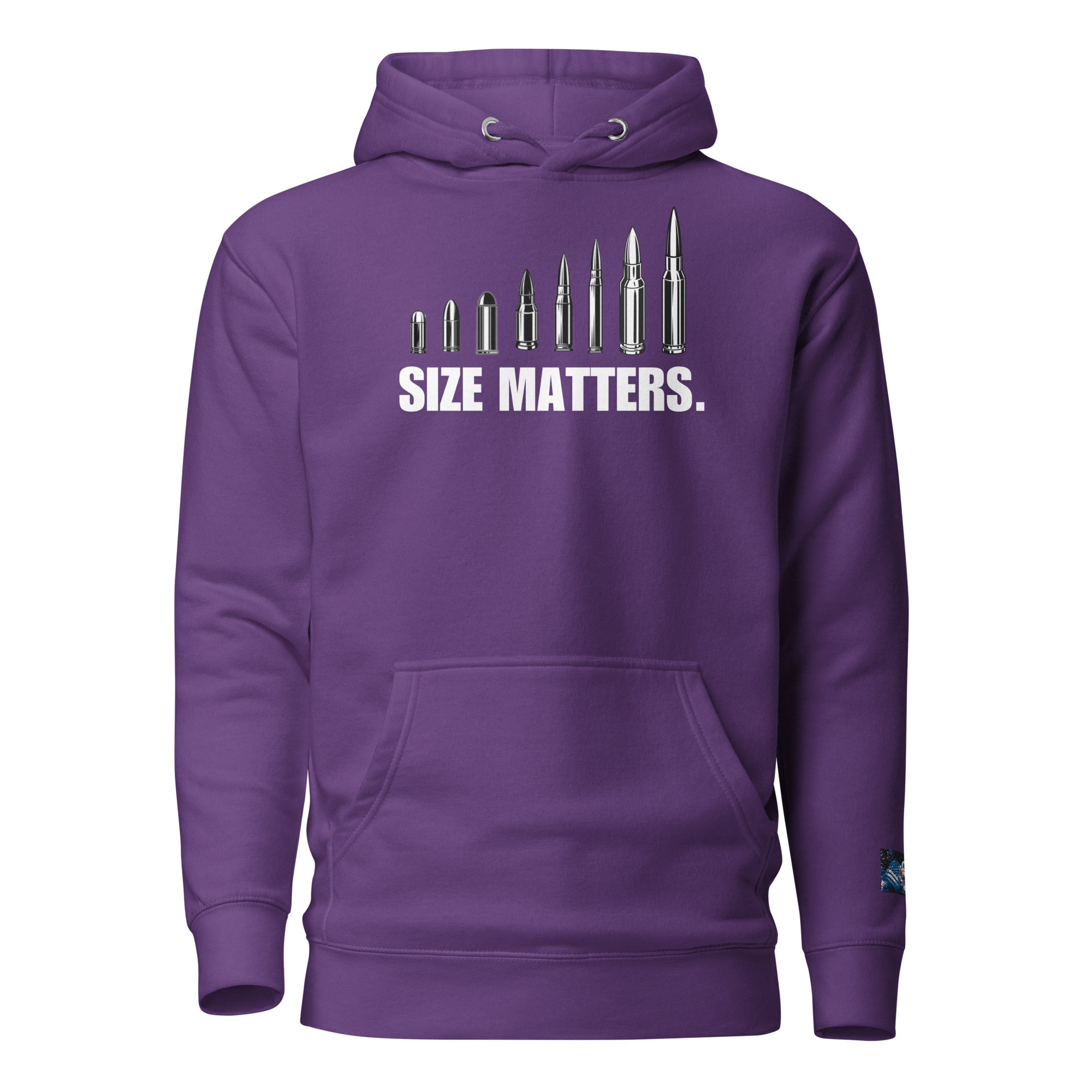 Constitutes - Size Matters Political Hoodie. Purple. The Bigger, The Better.