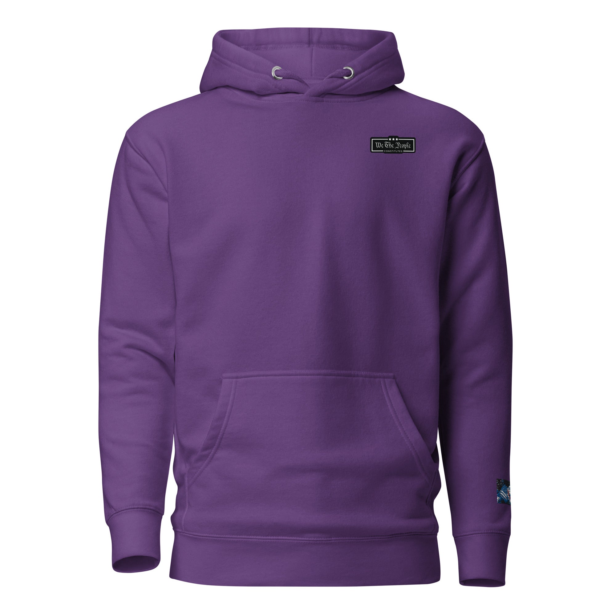 Constitutes - We The People Micro Political Hoodie. Purple. Individual Rights. Law & Order. Meritocracy.