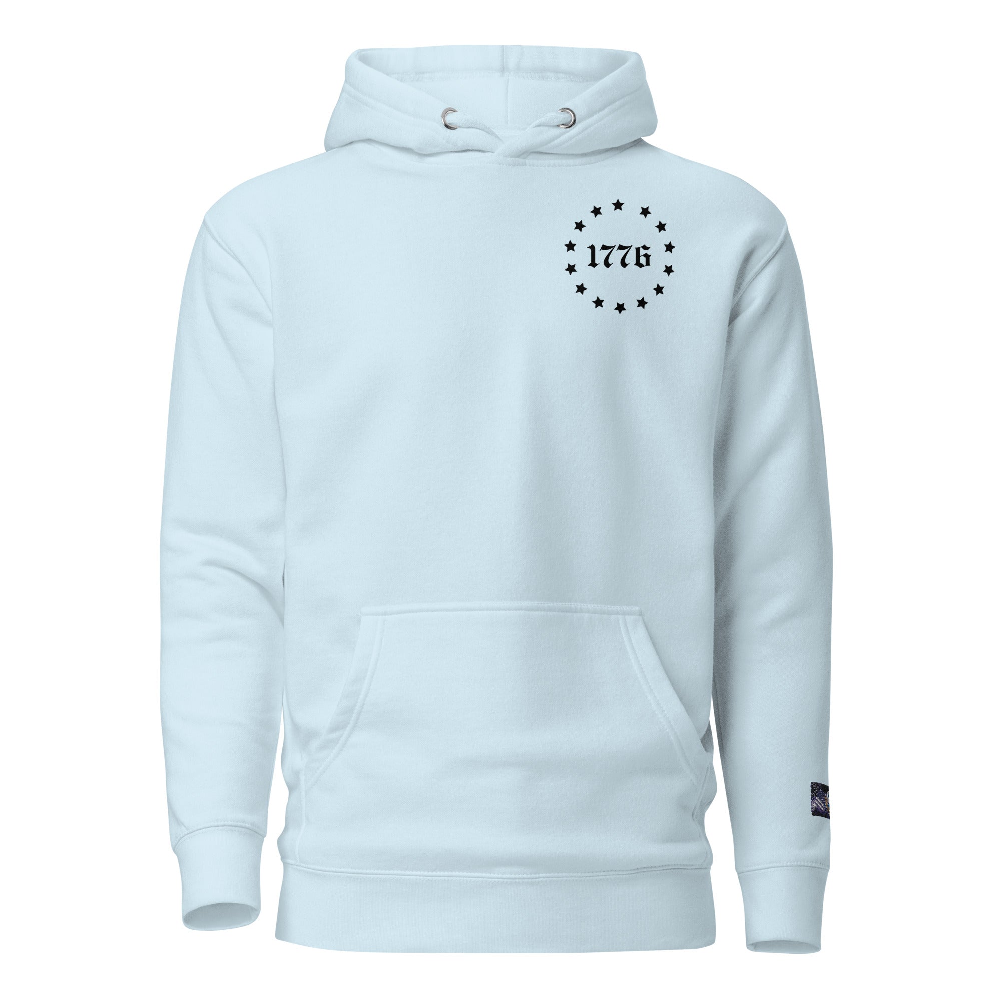 Constitutes - 1776 Political Hoodie. Sky Blue. Sic Semper Tyrannis.