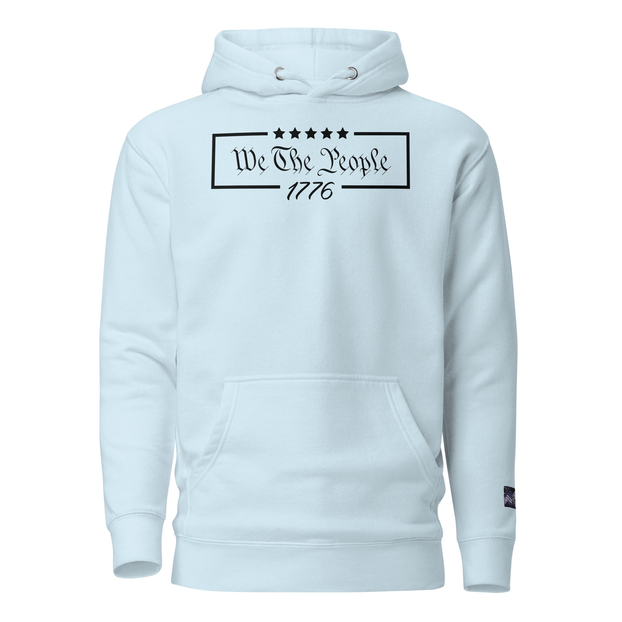 Constitutes - We The People 1776 Political Hoodie. Sky Blue. Individual Rights. Law & Order. Meritocracy.