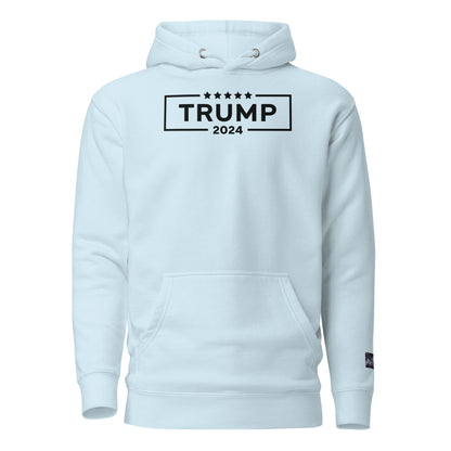 Constitutes - 2024 Trump Political Hoodie. Sky Blue. Convicted Felon. OutLaw. Anti-Establishment.