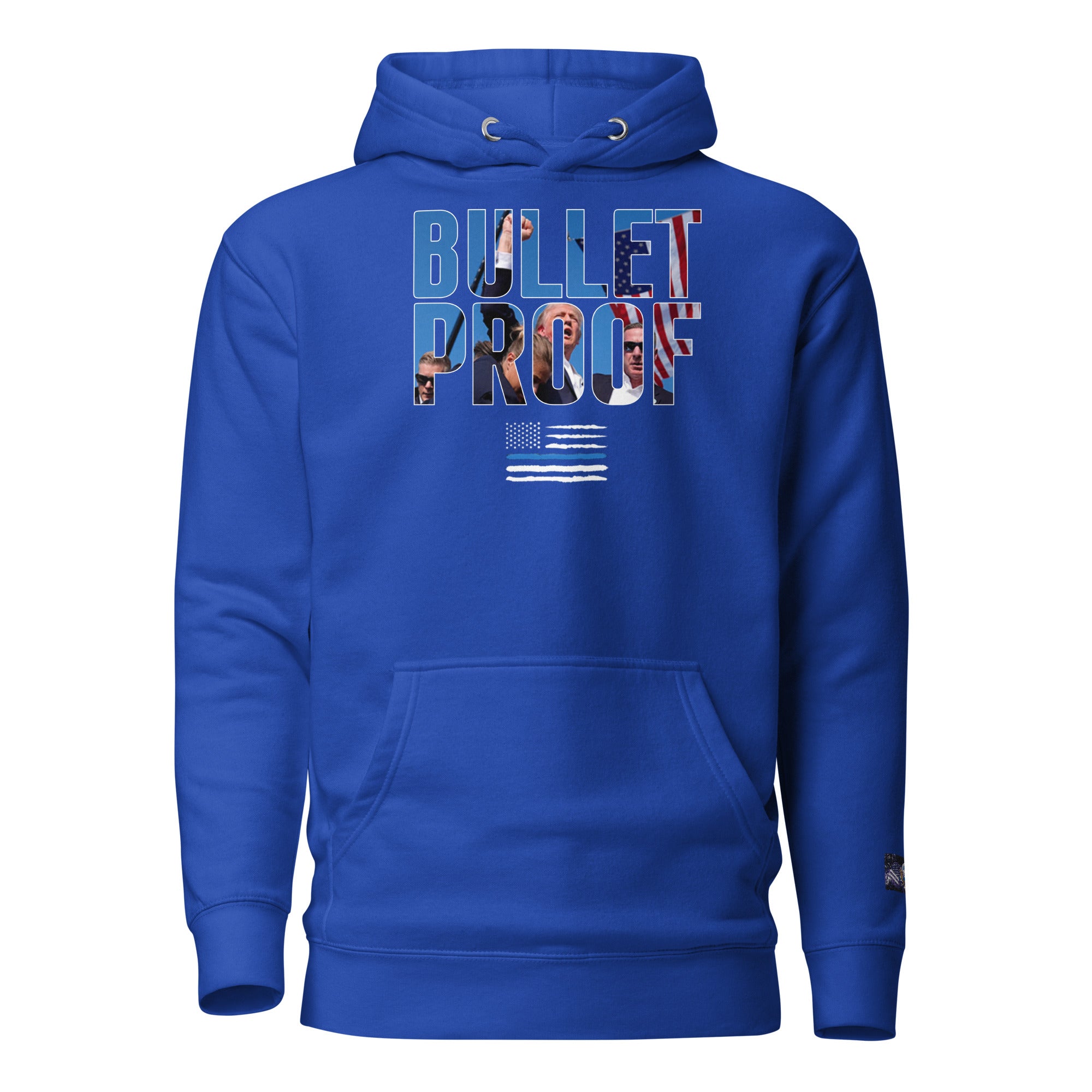 Constitutes - Bullet Proof Political Hoodie. Royal Blue. Unstoppable. Invincible. Divine Intervention.