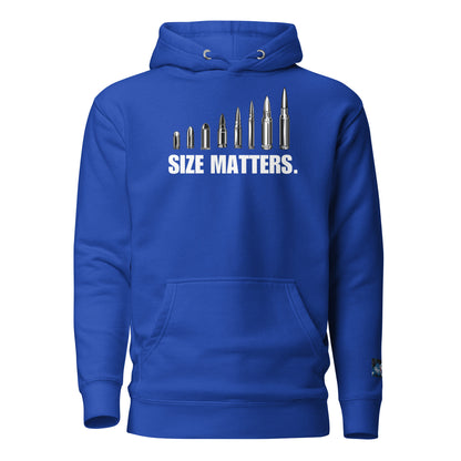 Constitutes - Size Matters Political Hoodie. Royal Blue. The Bigger, The Better.