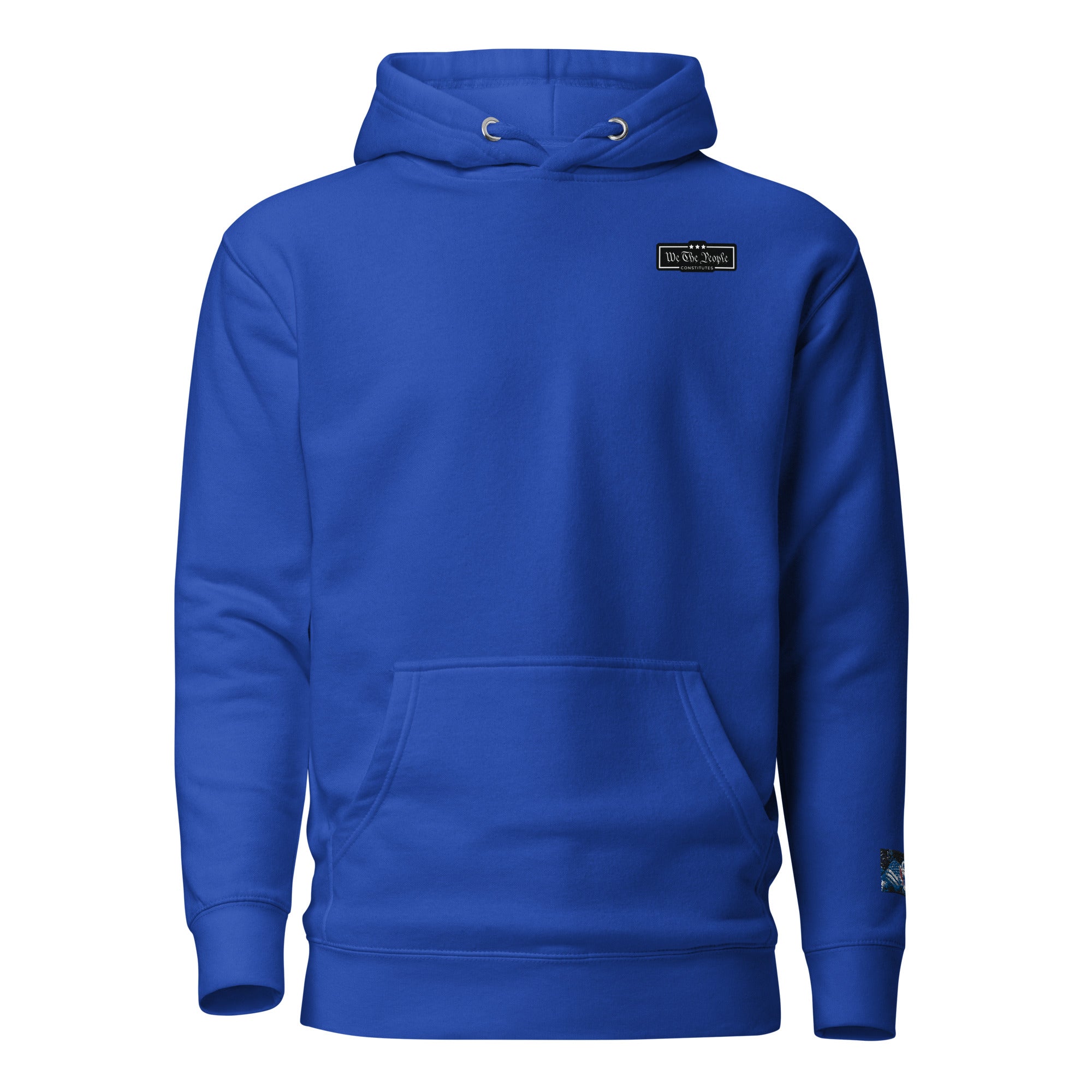 Constitutes - We The People Micro Political Hoodie. Royal Blue. Individual Rights. Law & Order. Meritocracy.