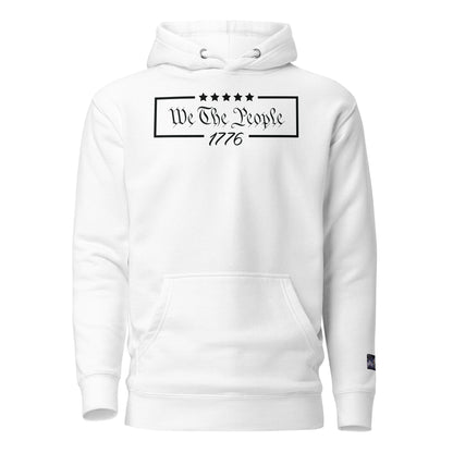 Constitutes - We The People 1776 Political Hoodie. White. Individual Rights. Law & Order. Meritocracy.