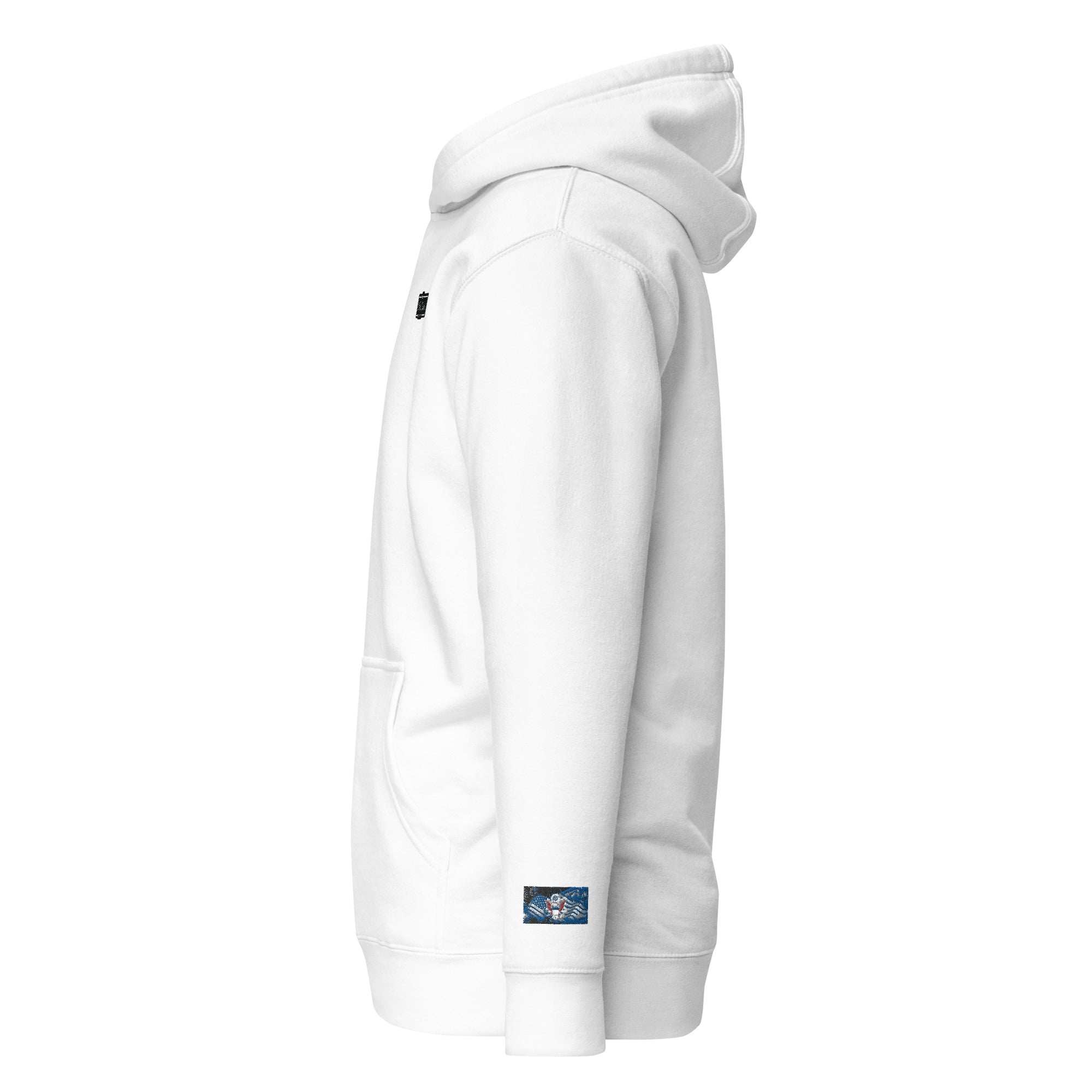 Constitutes - We The People Micro Political Hoodie. White. Individual Rights. Law & Order. Meritocracy.