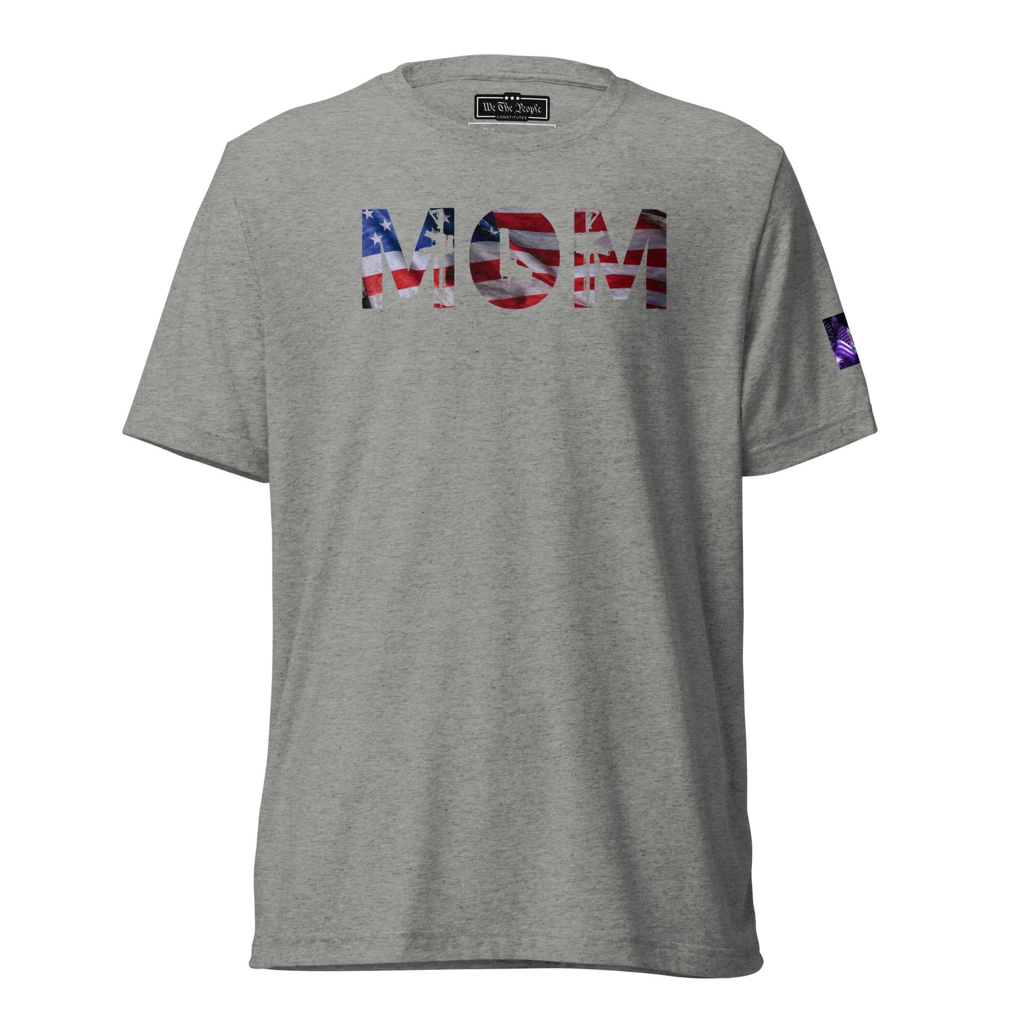 Constitutes - American Mom Political Shirt. Sterling Gray. Bold. Feminine. Traditional.