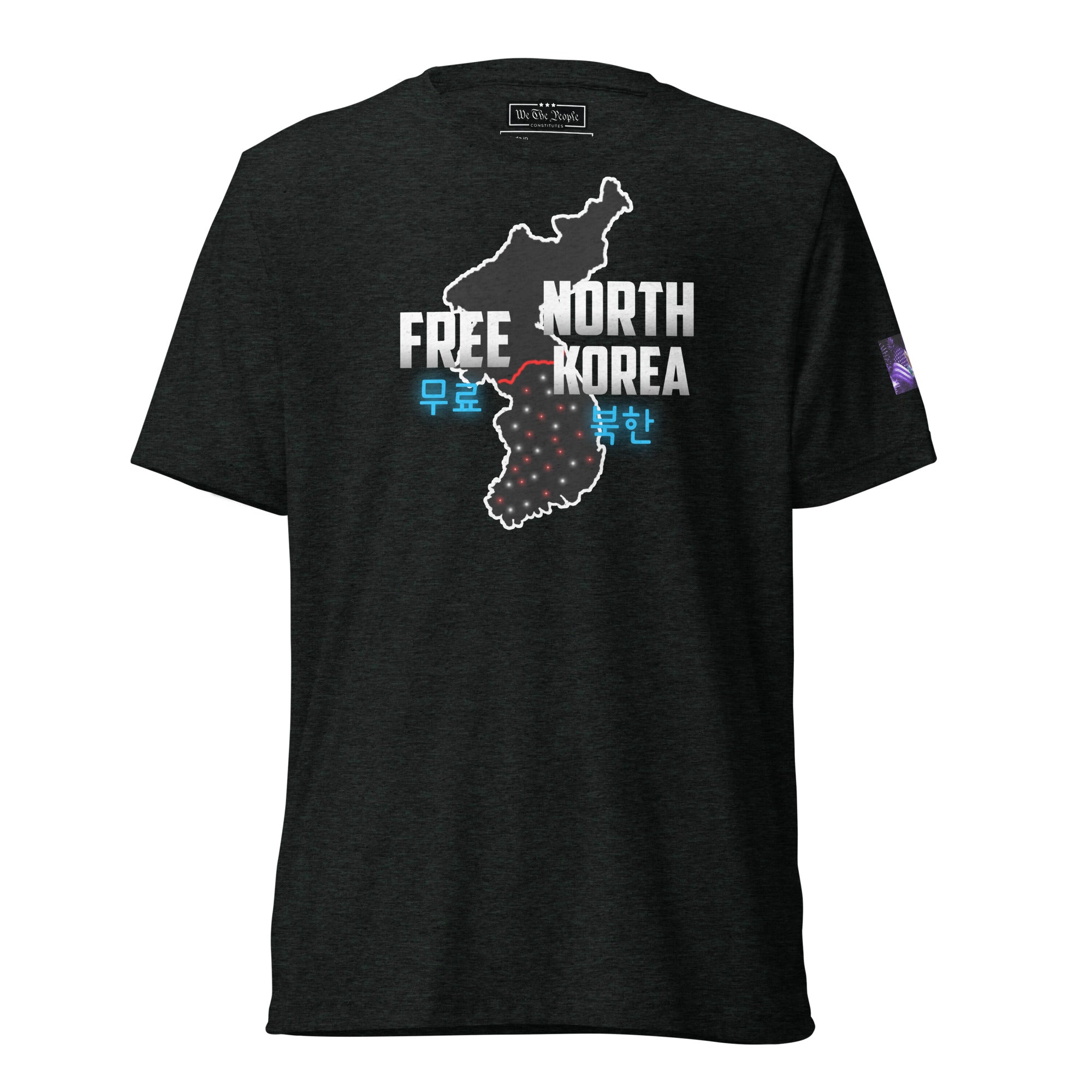 Constitutes - Free North Korea Political Shirt. Charcoal. Isolated. Indoctrinated. Prison.