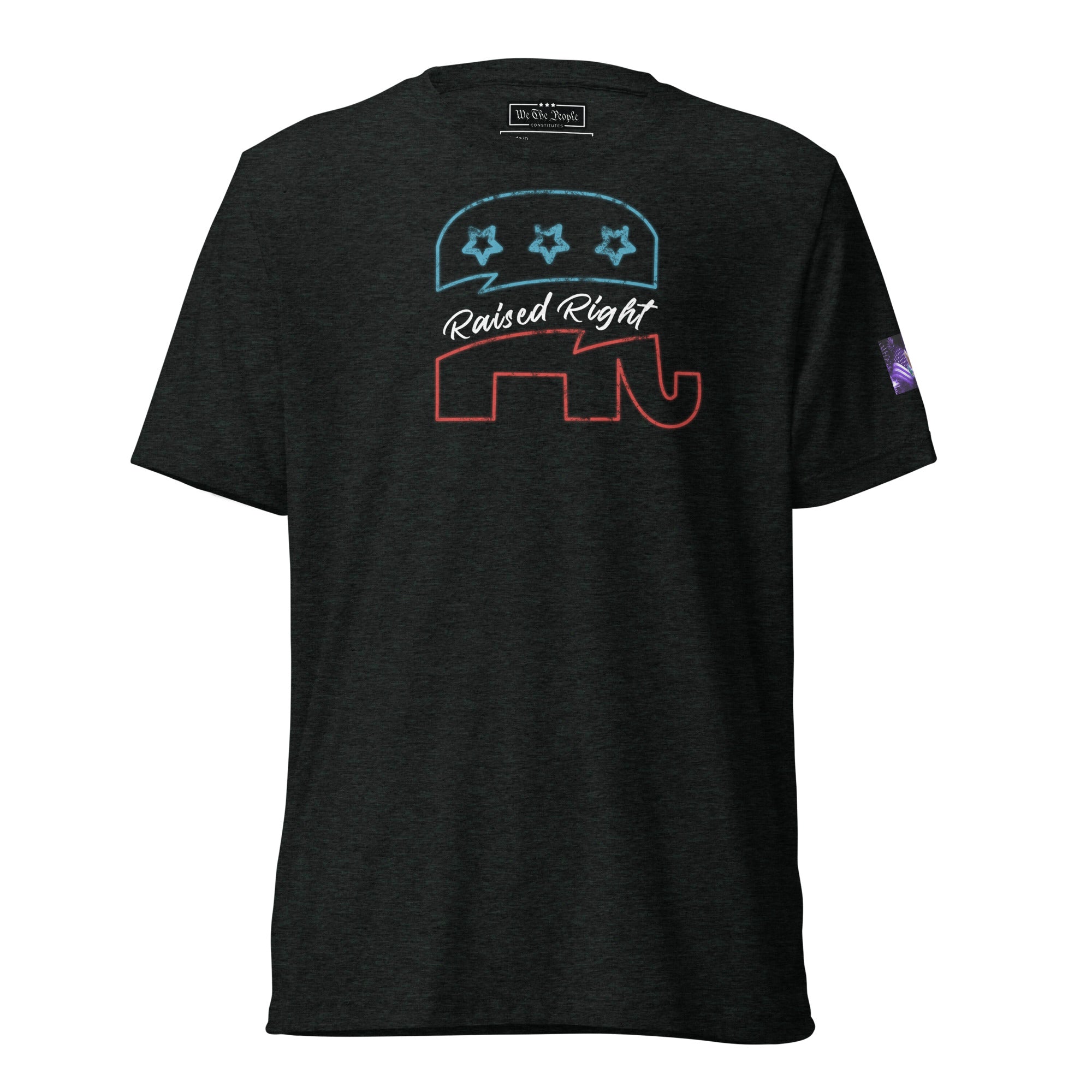 Constitutes - Raised Right Political Shirt. Charcoal. Facts Over Feelings.