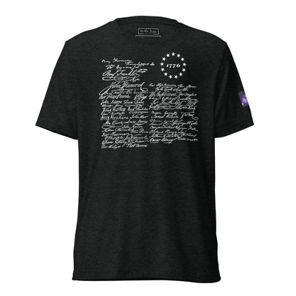 Constitutes - Founding Fathers Political Shirt. Charcoal. Give Me Liberty or Give Me Death.