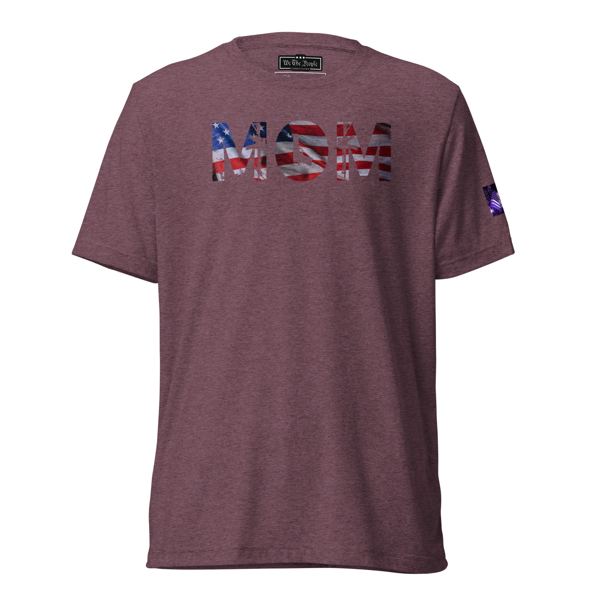 Constitutes - American Mom Political Shirt. Maroon. Bold. Feminine. Traditional.