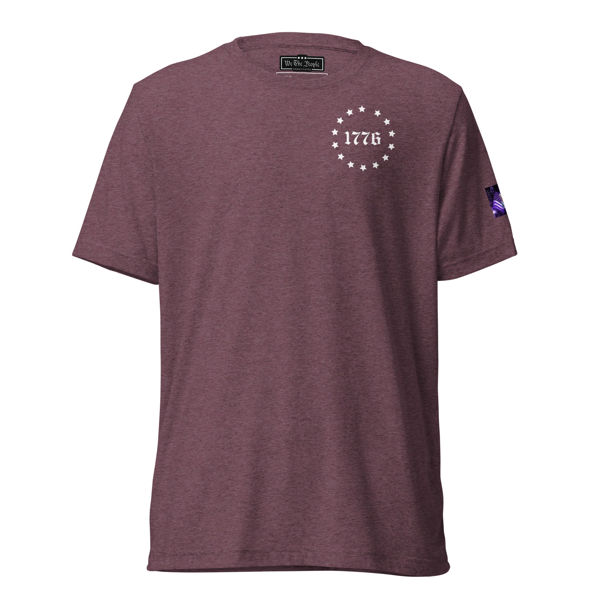 Constitutes - 1776 Political Shirt. Maroon. Sic Semper Tyrannis.