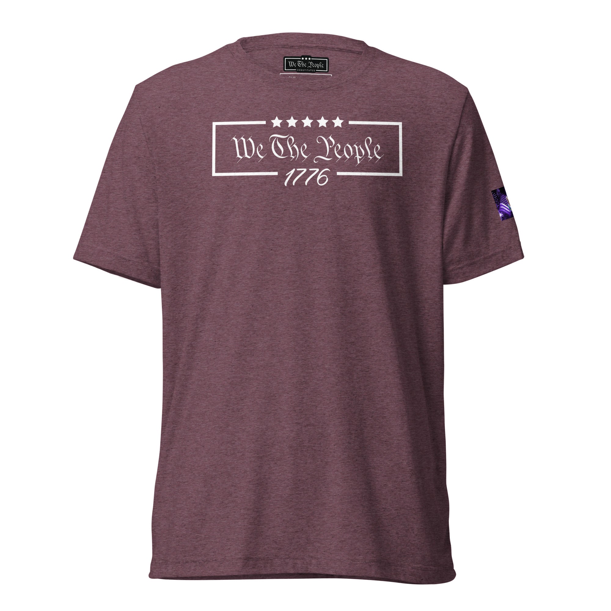 Constitutes - We The People Political Shirt. Maroon. Individual Rights. Law & Order. Meritocracy.