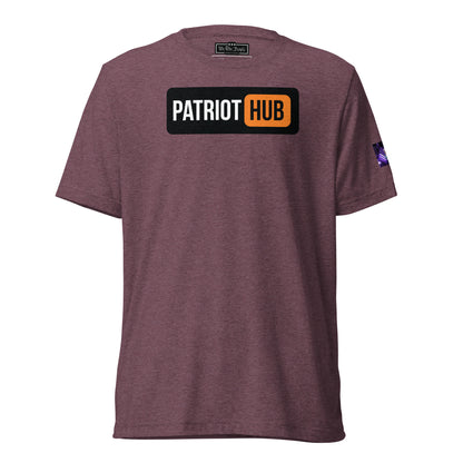 Constitutes - Patriot Hub Political Shirt. Maroon. Censor-Free. Disinformation-Free. Mandate-Free.