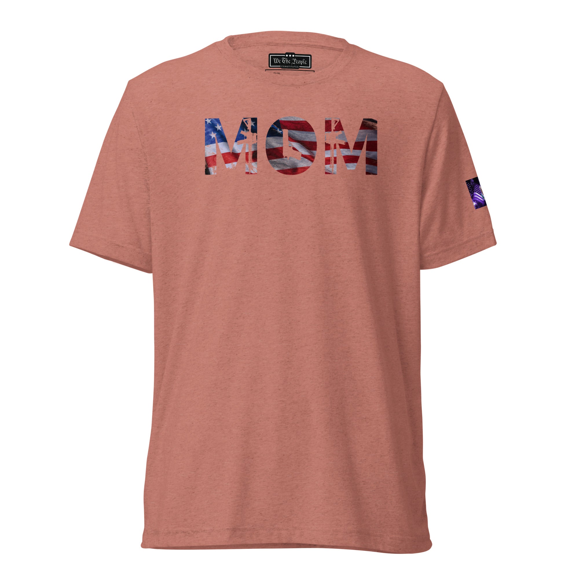 Constitutes - American Mom Political Shirt. Mauve. Bold. Feminine. Traditional.