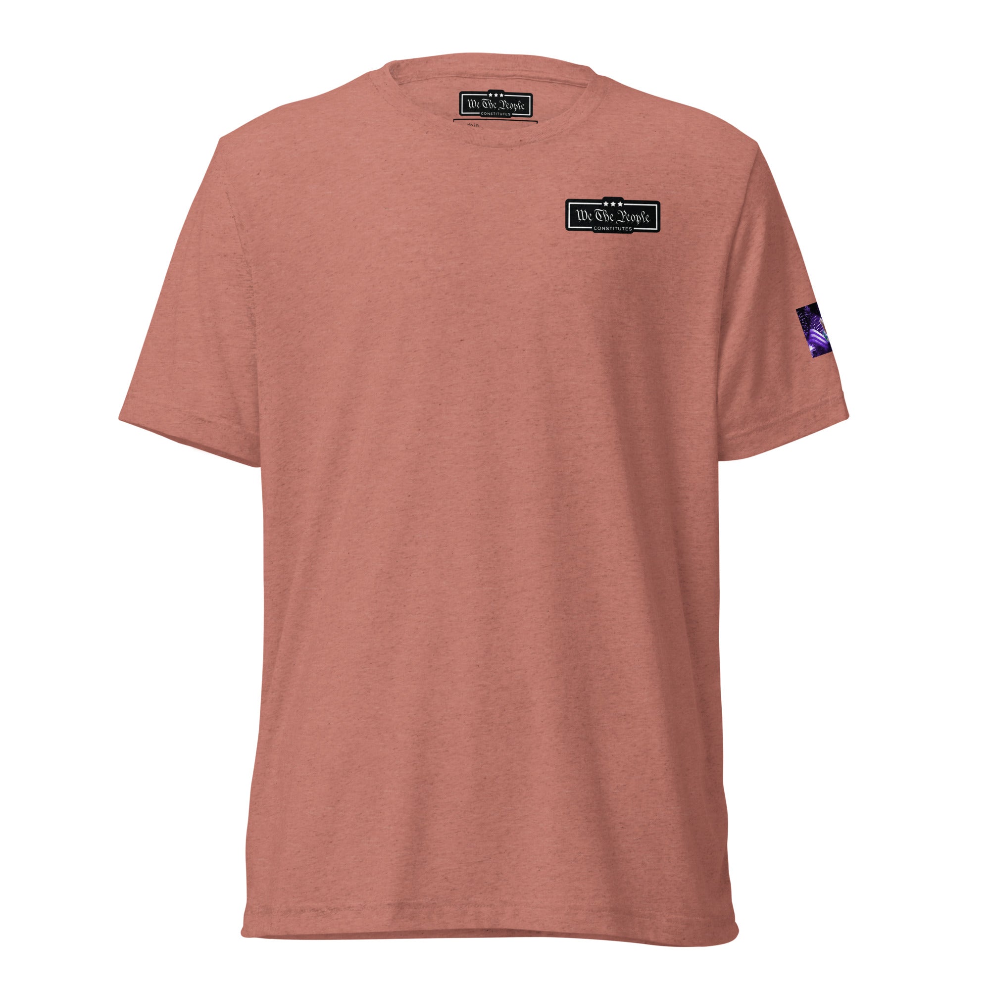 Constitutes - We The People Micro Political Shirt. Mauve. Individual Rights. Law & Order. Meritocracy.