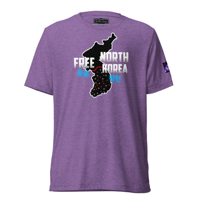 Constitutes - Free North Korea Political Shirt. Orchid. Isolated. Indoctrinated. Prison.