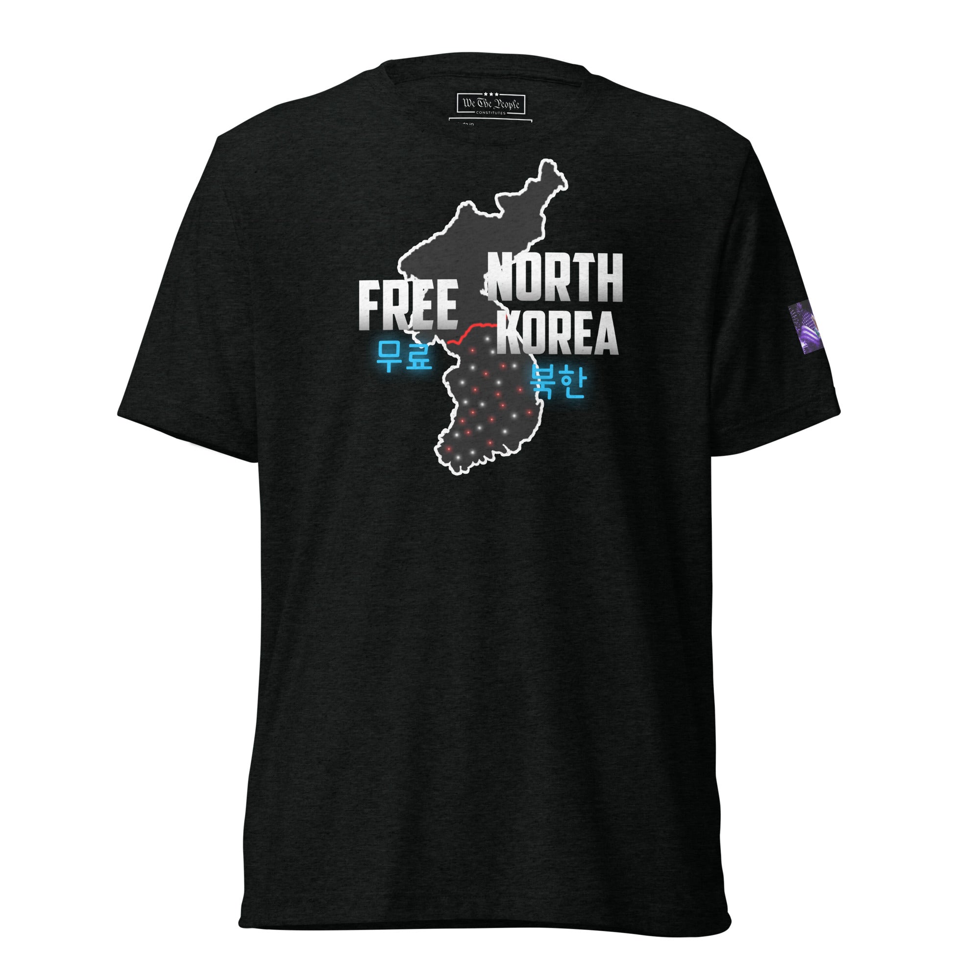 Constitutes - Free North Korea Political Shirt. Jet Black. Isolated. Indoctrinated. Prison.