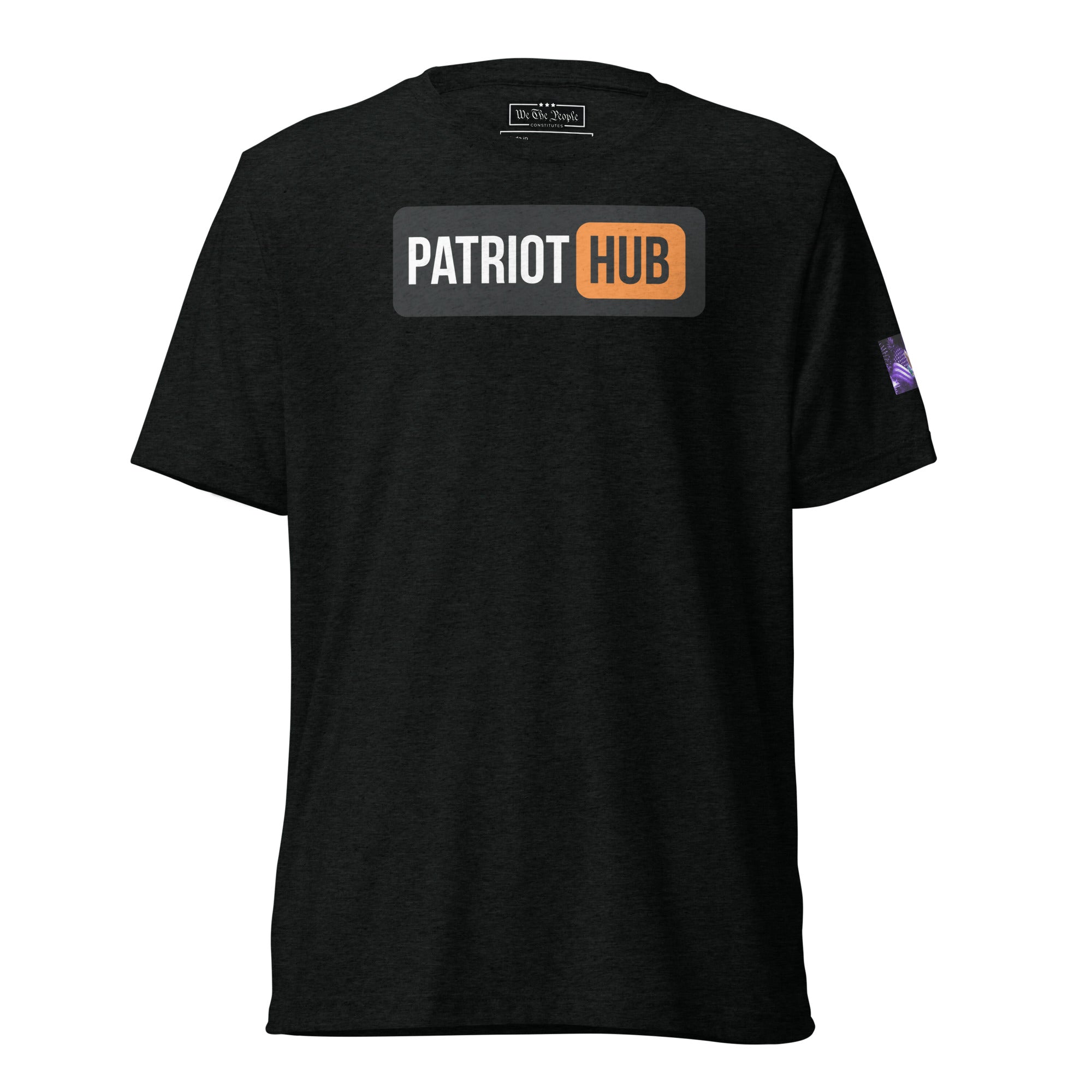 Constitutes - Patriot Hub Political Shirt. Jet Black. Censor-Free. Disinformation-Free. Mandate-Free.