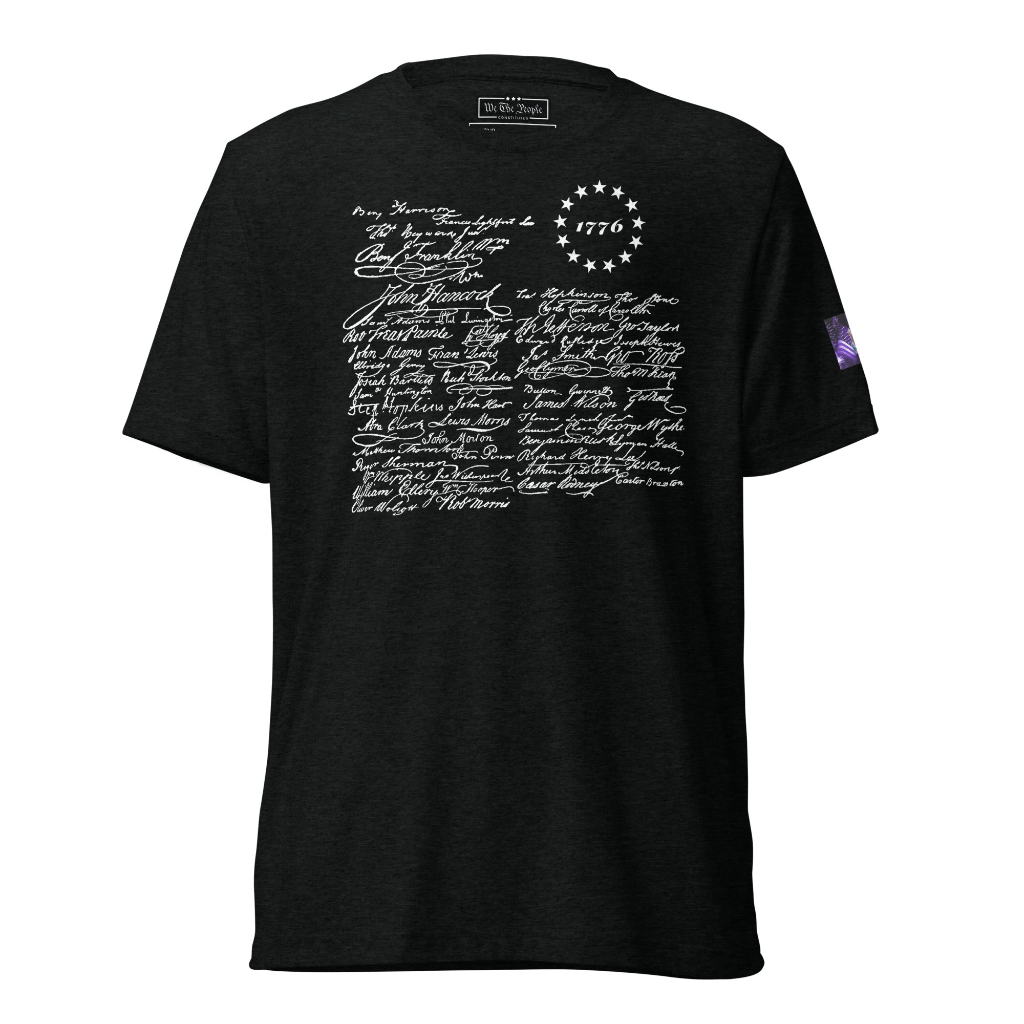 Constitutes - Founding Fathers Political Shirt. Jet Black. Give Me Liberty or Give Me Death.